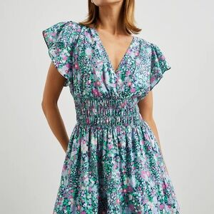 Rails Pink Smocked Tiered Sundress with Flutter Sleeves